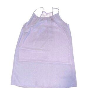 Purple Sleeveless Mesh-Back Nightgown With Spaghetti Straps XL